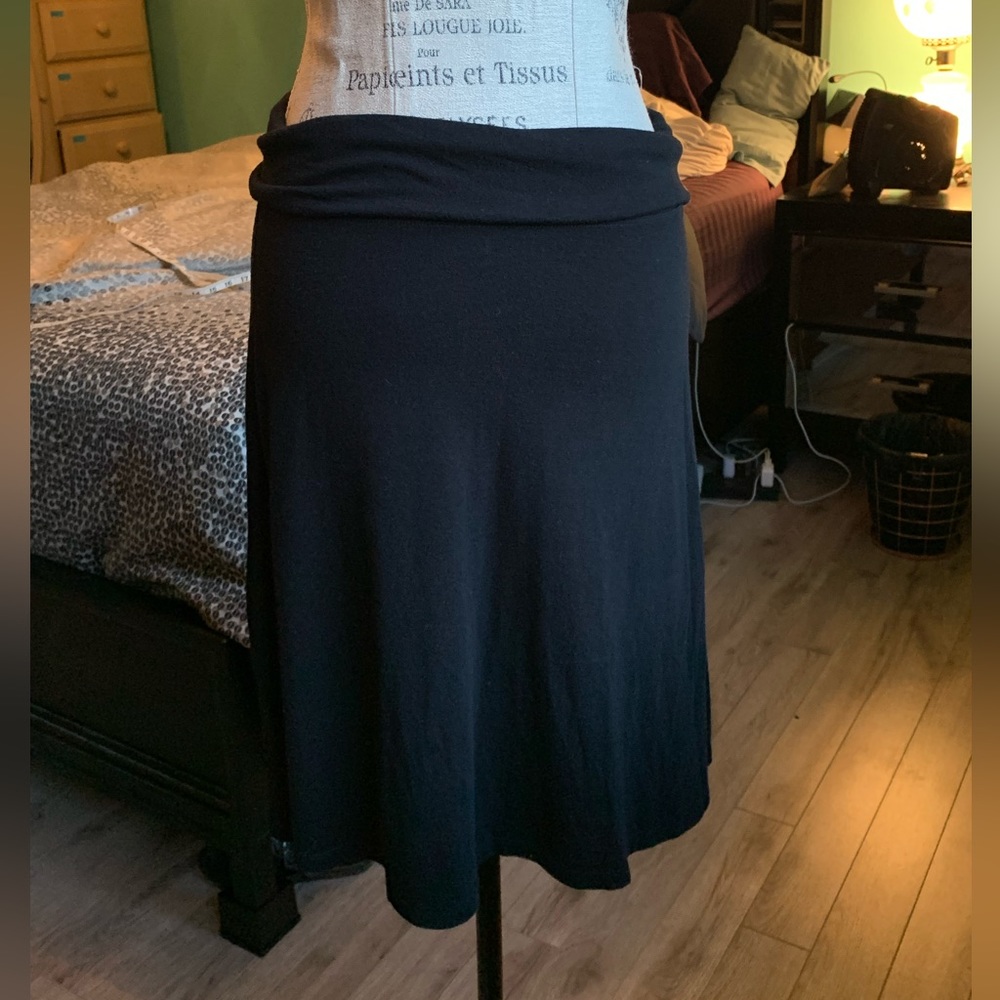 Apt. 9 Stretchy Black Foldover Waist Skirt